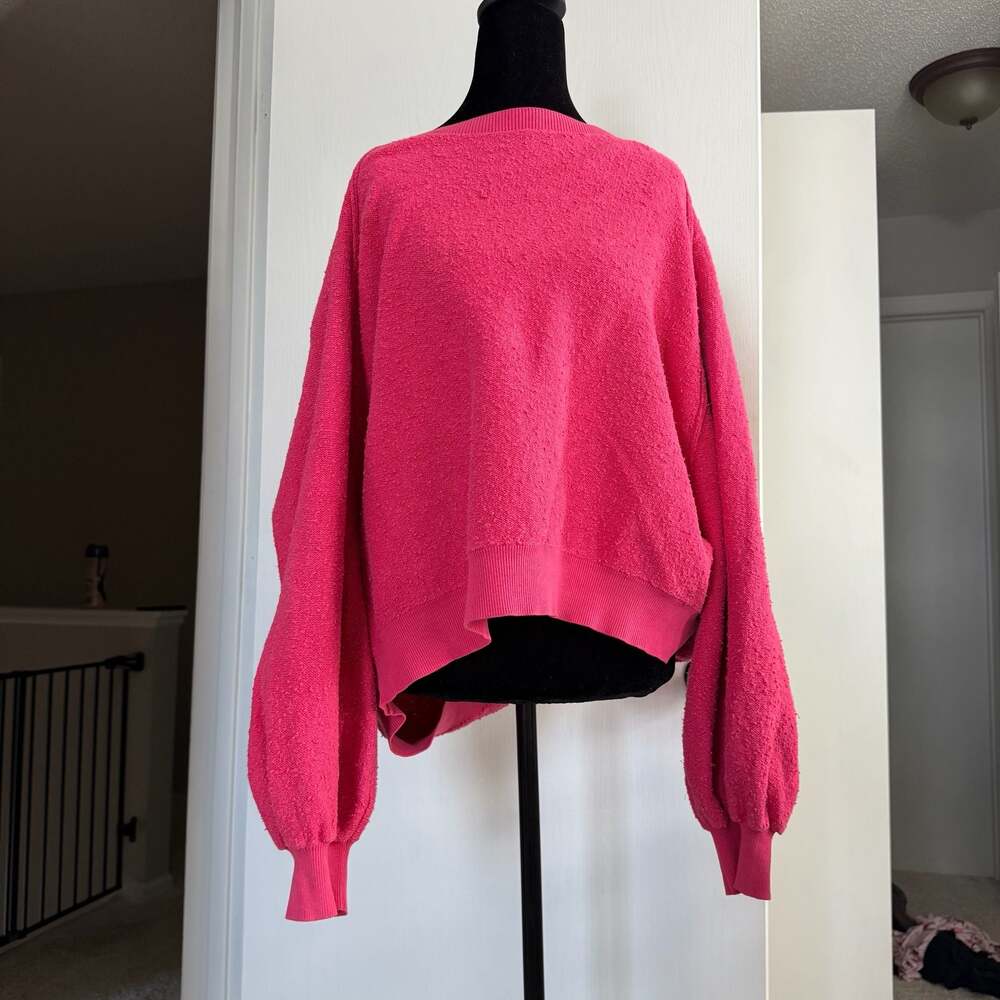 Free People Found My Friend Hot Pink Sweater Size S